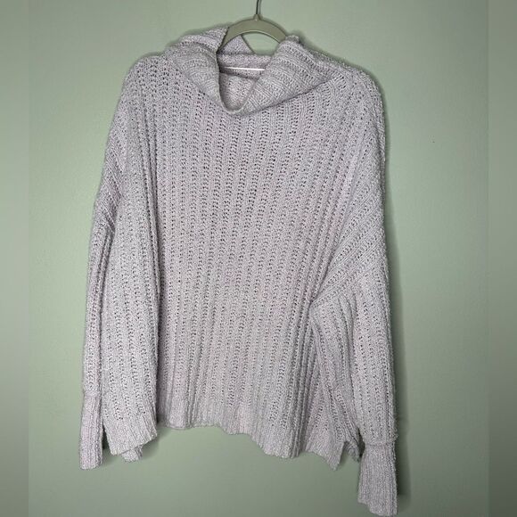 Free People Lilac Ribbed Turtleneck Sweater - Picture 1 of 3
